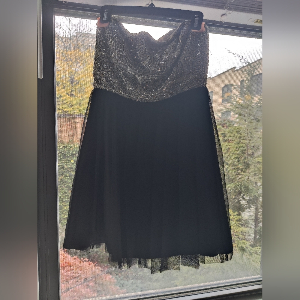 Aidan Mattox embellished mini dress.
